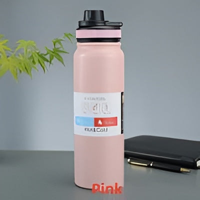 Double-Wall Insulated Stainless Steel Water Bottle 800mL – Hot & Cold, Leak-Proof, Portable Design - White