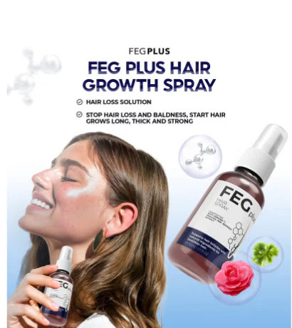 FEG PLUS Hair & Beard Regrowth Spray – Anti Hair Loss Formula with Minoxidil, Redensyl & Natural Extracts (50ml)( Free Delivery All Over Pakistan )