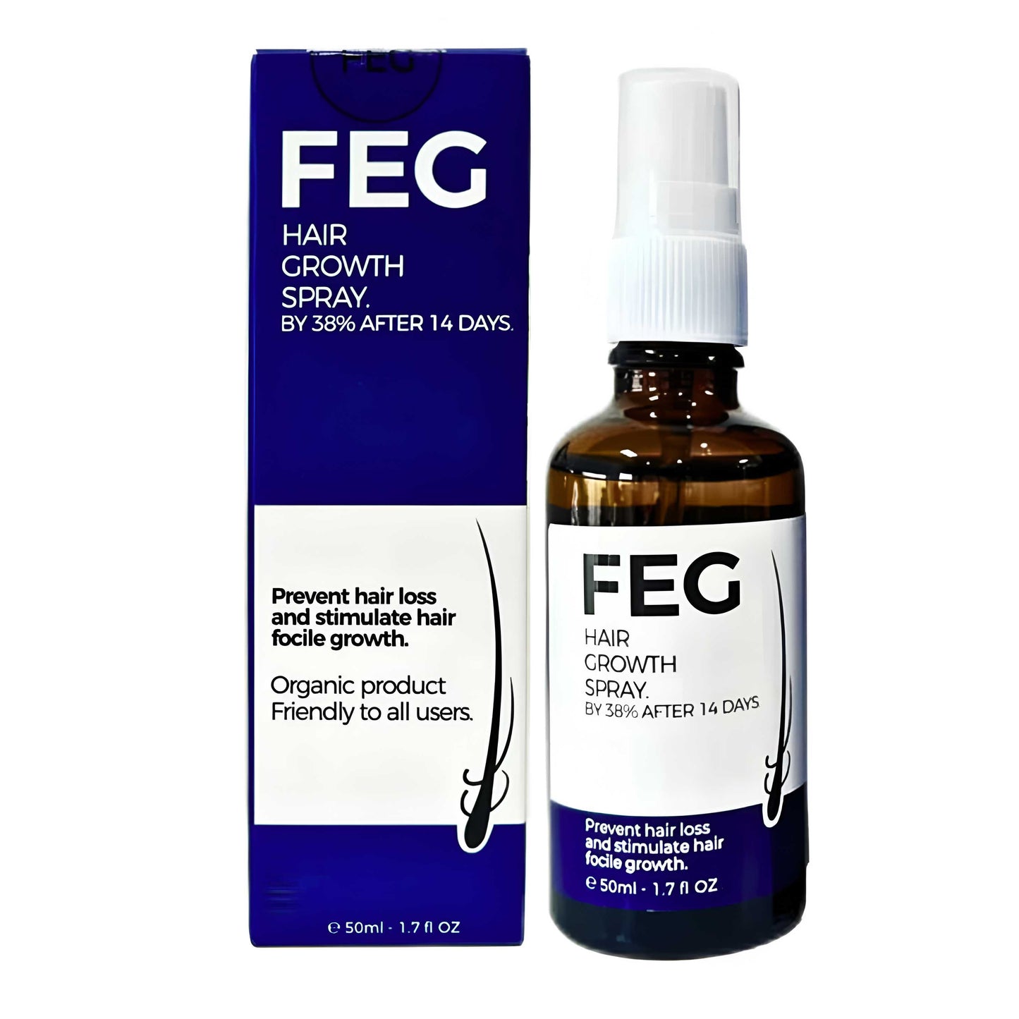 FEG PLUS Hair & Beard Regrowth Spray – Anti Hair Loss Formula with Minoxidil, Redensyl & Natural Extracts (50ml)( Free Delivery All Over Pakistan )