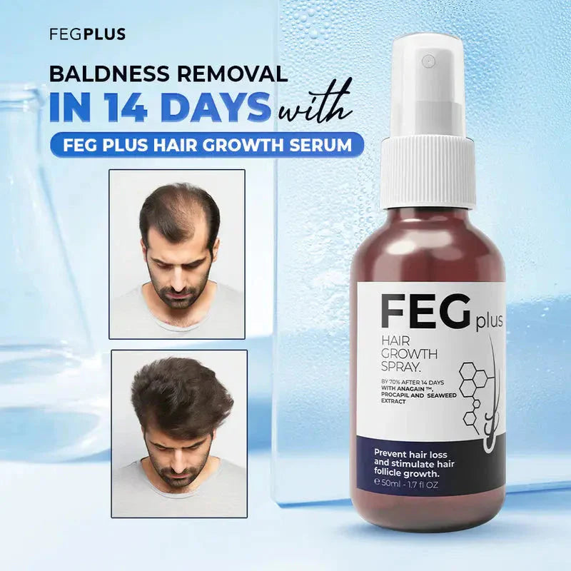 FEG PLUS Hair & Beard Regrowth Spray – Anti Hair Loss Formula with Minoxidil, Redensyl & Natural Extracts (50ml)( Free Delivery All Over Pakistan )