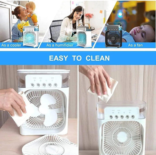 Mini Air Cooling Fan Portable Fan Copper Motor High Power Support Strong Airflow Large Size Cooling - Box Size 11 Inch (Random Color)