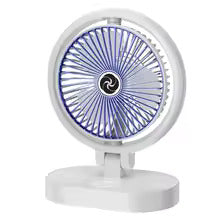 Mini Rechargeable Desktop Fan with Foldable Stand | Quiet 4-Speed Portable Table Fan | USB Charging Bladeless-Style Air Circulator for Home, Office & Bedroom Random Color
