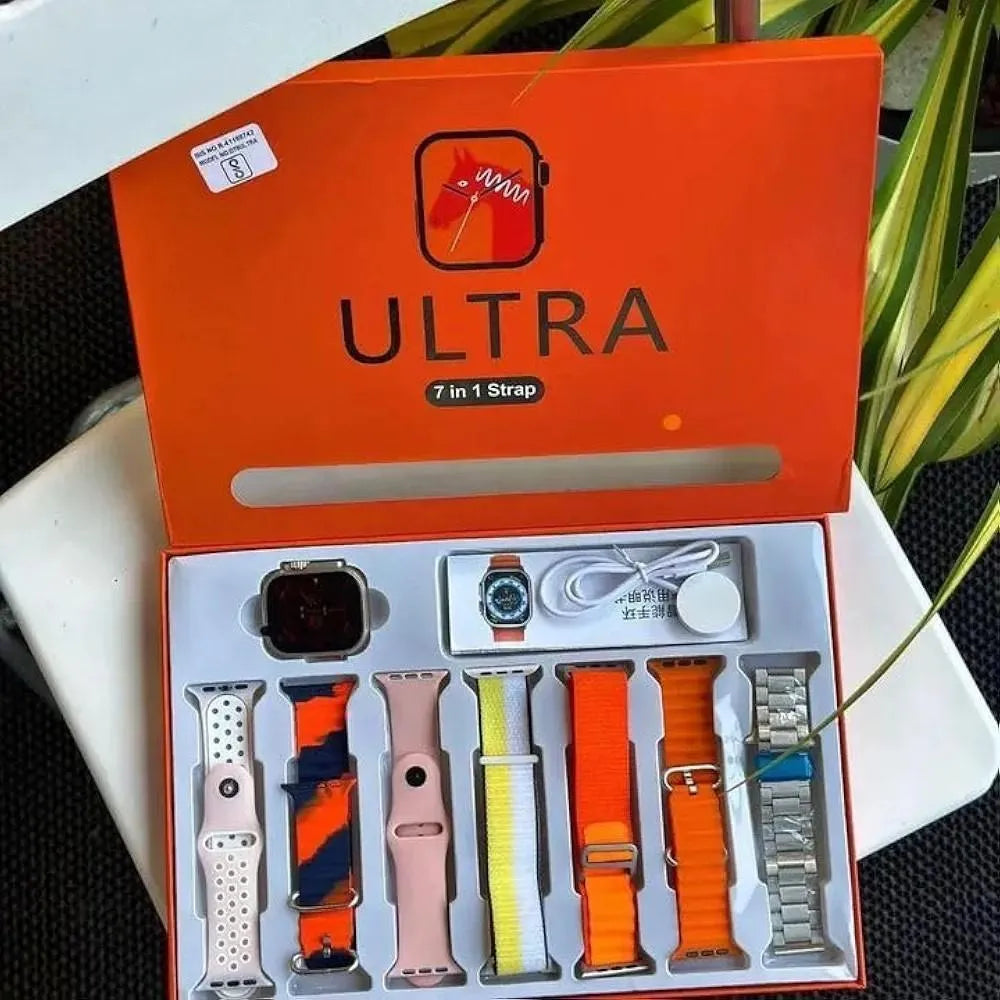 Ultra Smart Watch with 7-in-1 Straps Multicolor