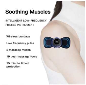 Wireless EMS Mini Body Massager – Portable Butterfly Massager for Blood Circulation & Pain Relief